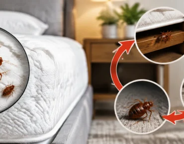 Bed bugs hiding in mattress seams and furniture causing recurring infestation